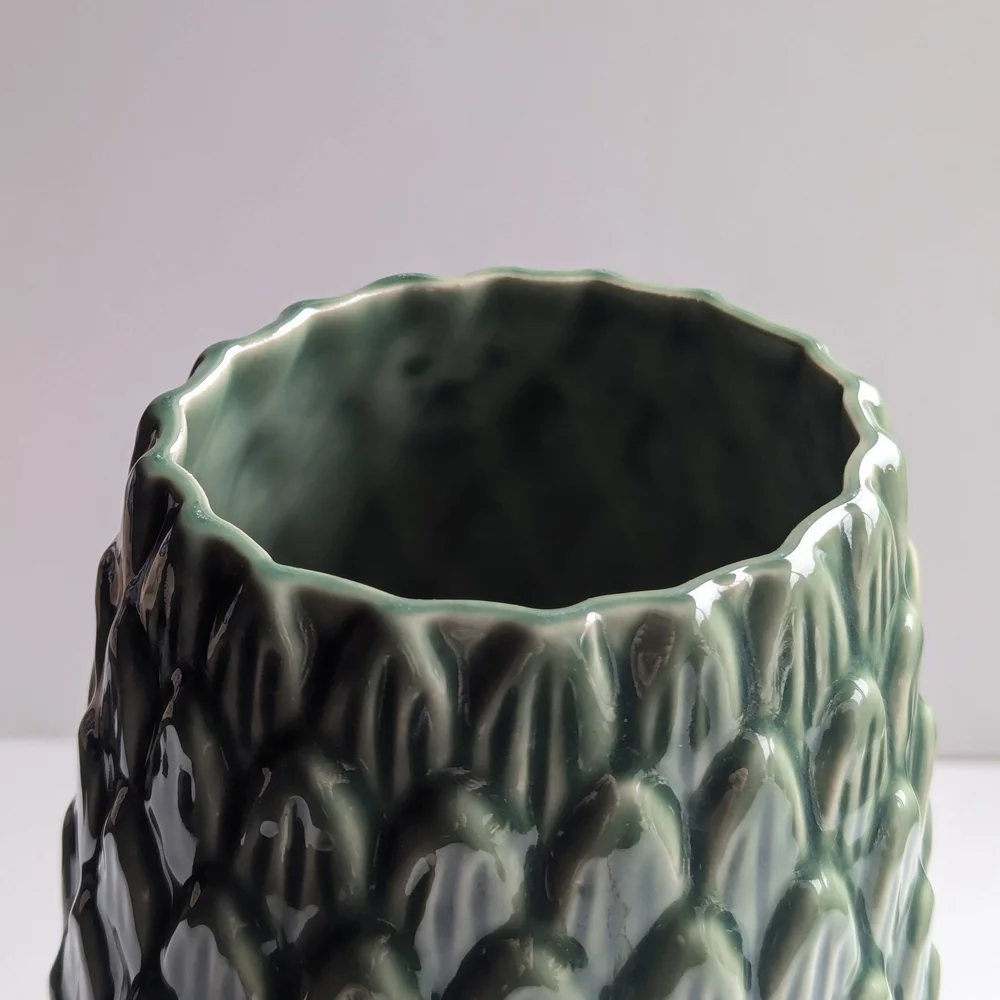 IKEA BEDAGAD Green Ceramic Vase